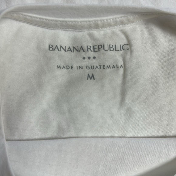 Banana Republic White Tee with Floral Print-size M - Picture 4 of 6